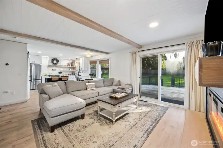 Great room with slider to backyard