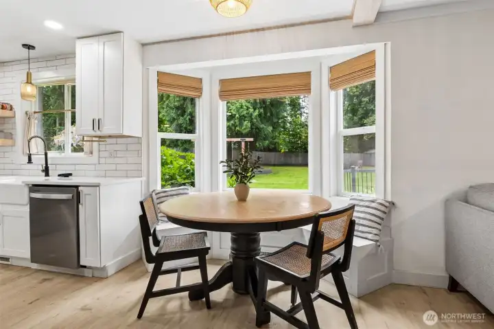 Breakfast nook with table included Breakfast nook with table included