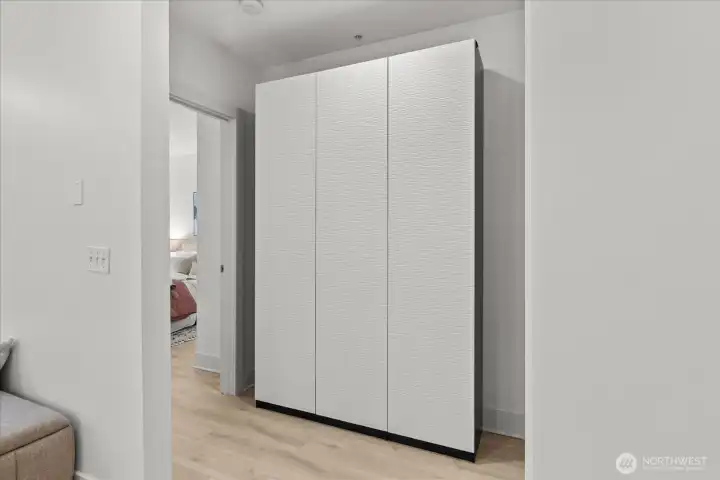 Additional storage in unit with plus extra storage on first floor.