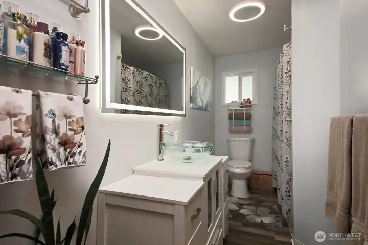 updated full bath in main home
