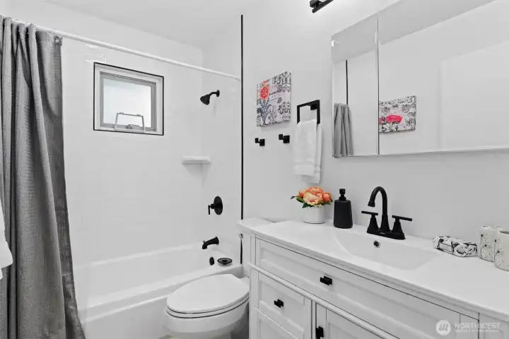 Freshly updated bathroom.