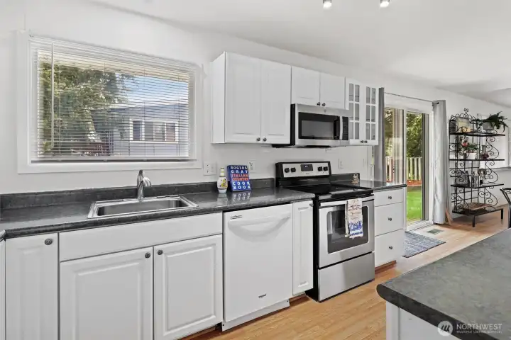 Lots of light with a window over the sink.