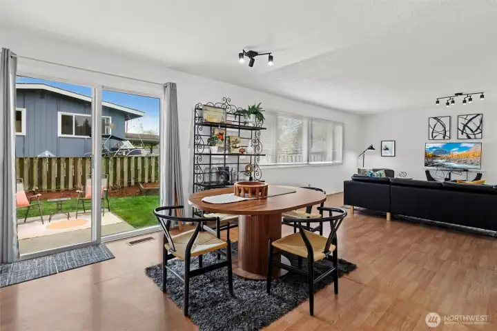 Easy access to the outside for extended entertaining.