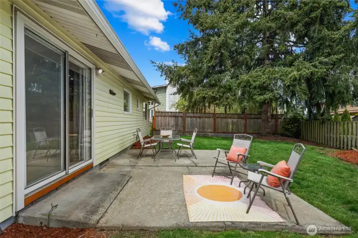 Large patio off the kitchen for easy entertaining