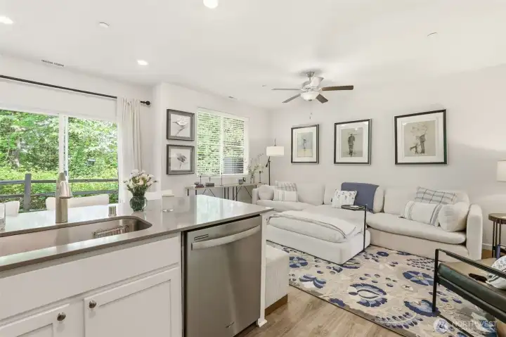 Kitchen opens to the great room