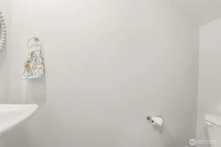 Lower level powder room