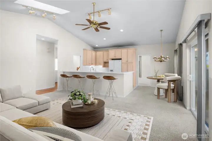 Virtually Staged Family Room & Kitchen Virtually Staged Family Room & Kitchen