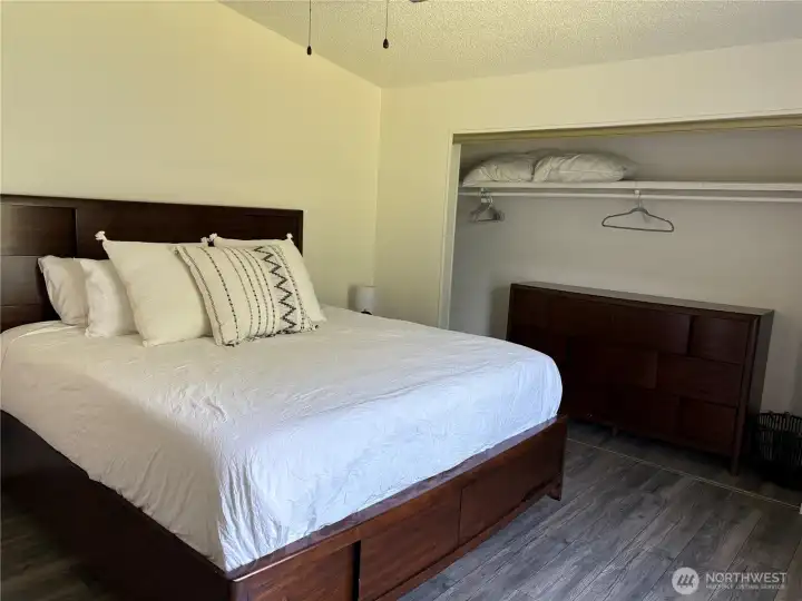 King size bed  and large closet