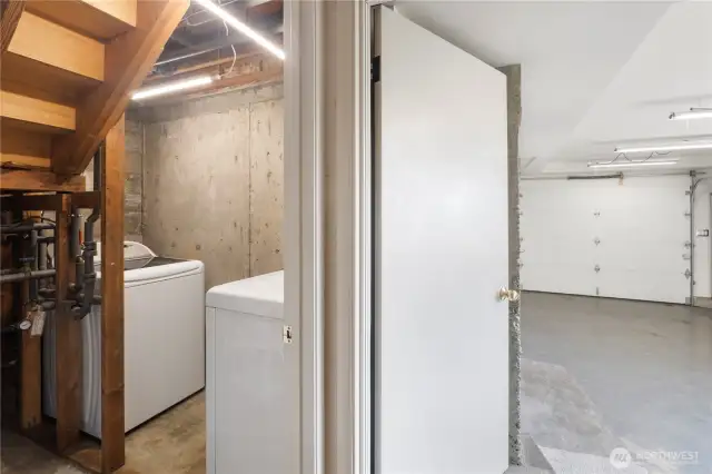 utility room, lower level shop space