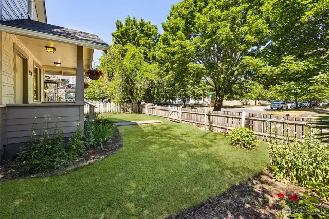 A white picket fence and a great front yard.