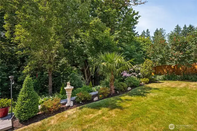 Terraced landscaping brings beauty and structure to the yard.