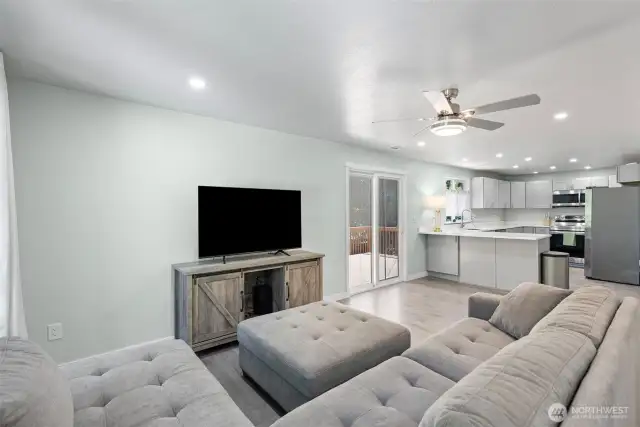 Open concept floor plan creates a sense of a larger space.