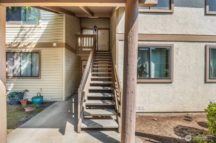 Head upstairs to your fully renovated corner unit, C#11 ??