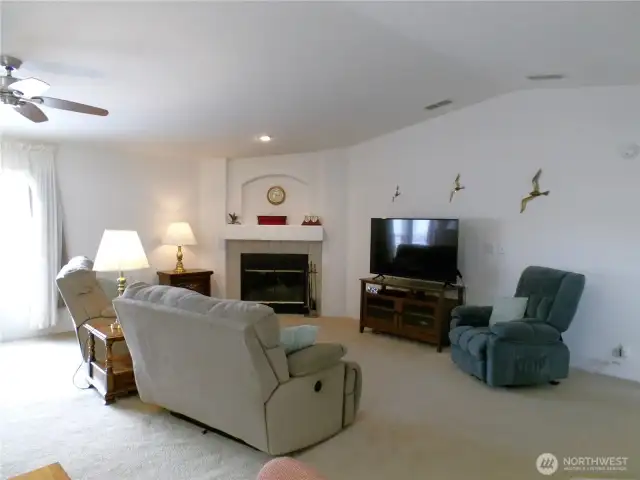 Great room.  Ceiling fans and spaciousness.