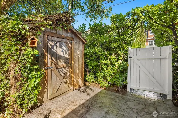 Convenient gate to off street parking.