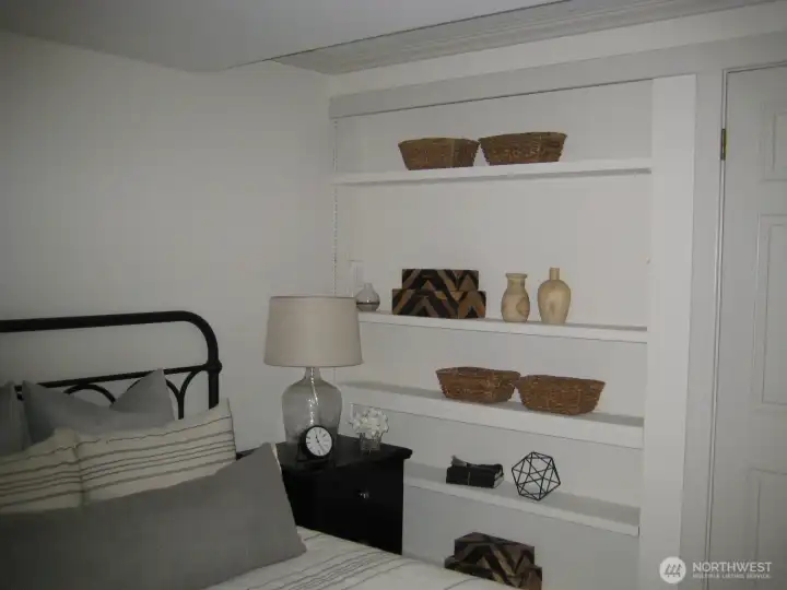 Lower level bedroom built-ins.
