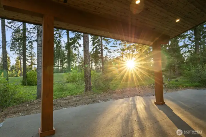 Southwestern exposure on your back patio for sunset evenings
