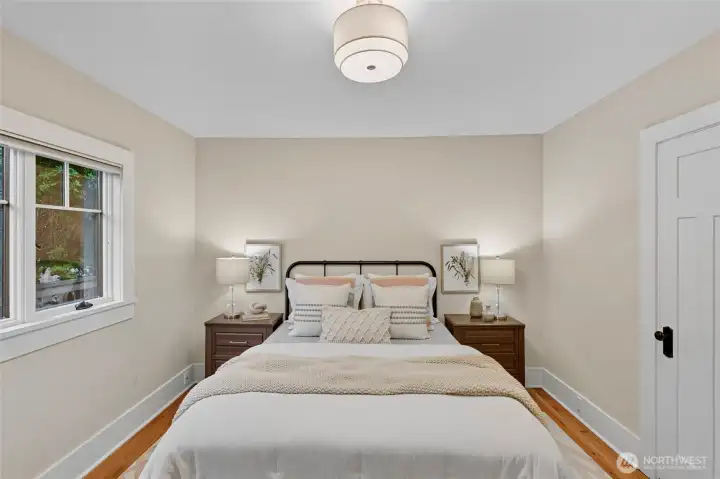 Yes, you can fit two large nightstands.