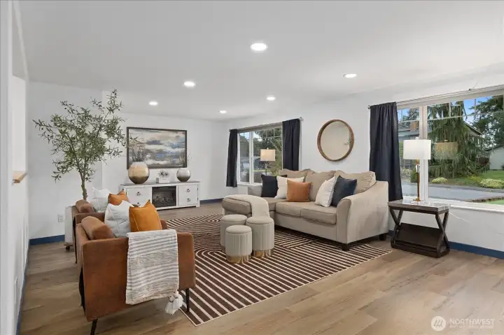 Spacious & Bright living space! Check out all those windows!