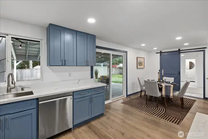 Slider opens up to extra large COVERED Patio! Electrical ready for your big screen t.v. or even hot tub!