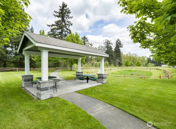 Cabana for picnics or get togethers.