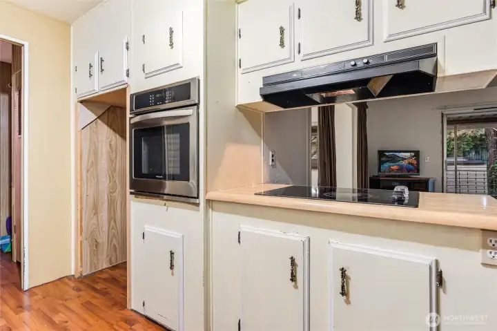 Kitchen with new over and counter stove