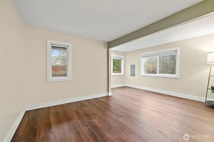 View from living room back to entry.