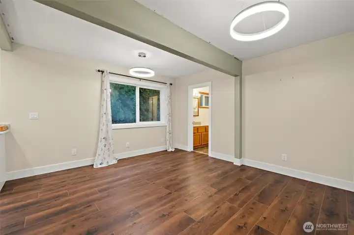 Large dining room could be used as a family room instead if needed! Door open to the 2nd full bathroom.