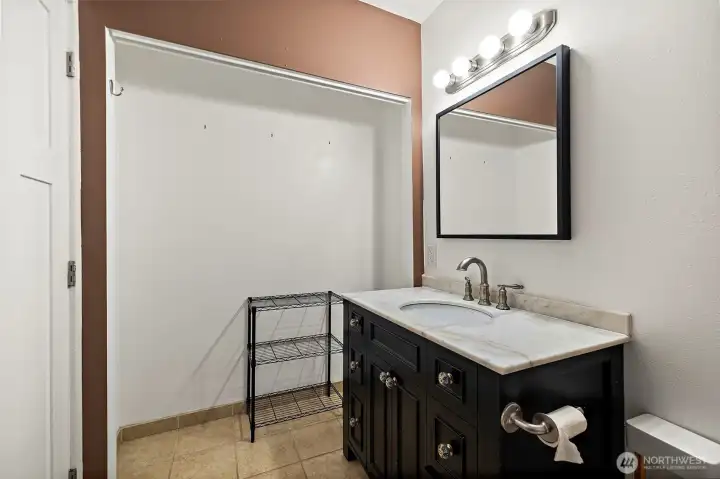 Primary bath has large storage space!