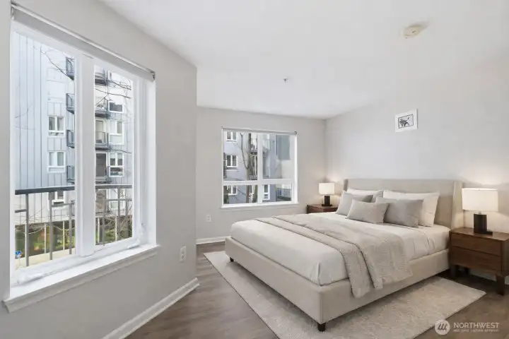 Spacious bedroom (virtually staged)