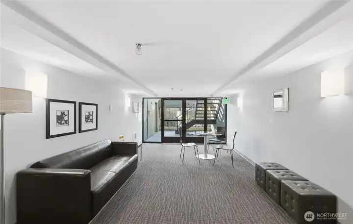 Meeting room that opens to a lovely upper courtyard.