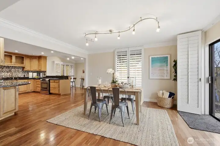 Expansive dining room off kitchen with a great view!