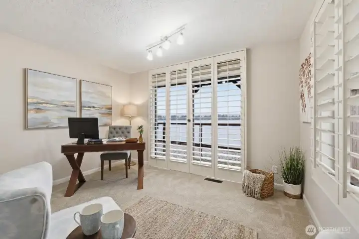 Main floor bedroom/office, use as you like! Great views...
