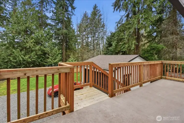 Party sized Deck accessed from dining room