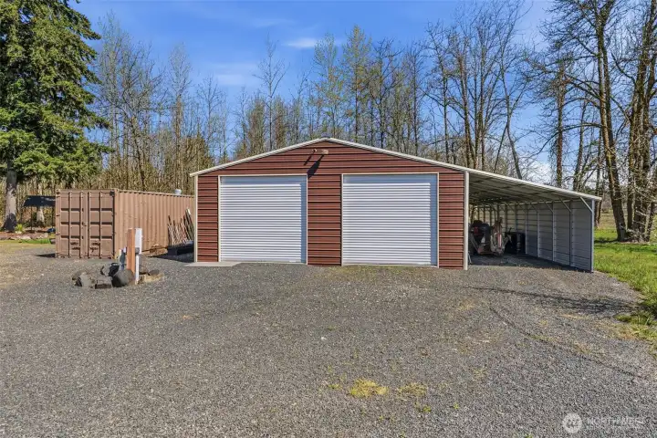 Garage shop with lean to