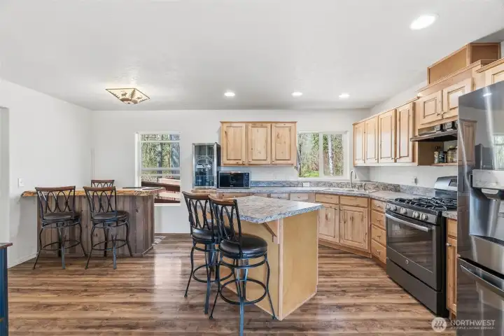 Looking from living room to kitchen