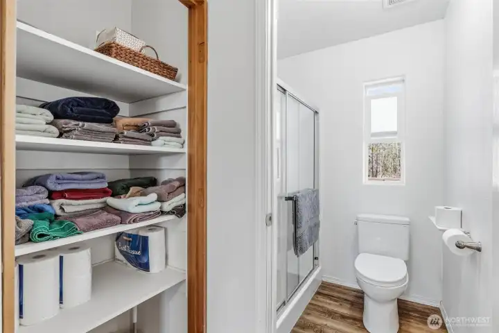 primary bathroom toilet and shower