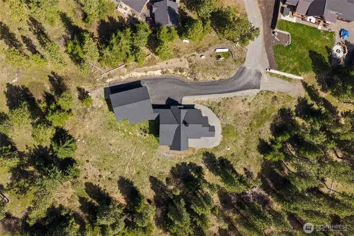 RV hookup and clean-out located on side of garage