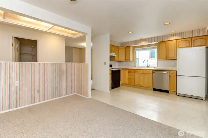 Family room opens to Kitchen for entertaining