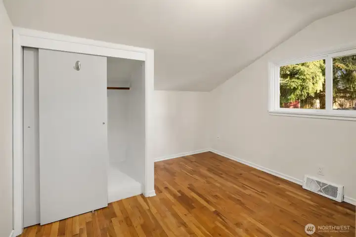The second of two upstairs bedrooms.
