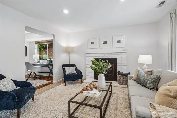 Gas fireplace for cozy nights. Gas fireplace for cozy nights.