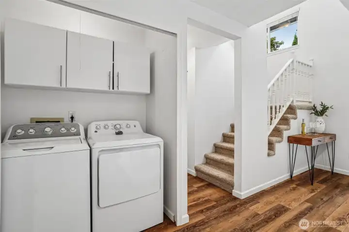 Utility area is conveniently located in the kitchen area. Utility area is conveniently located in the kitchen area.