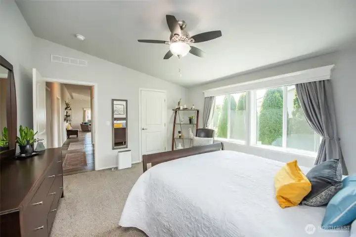 Walk-in closet on left before bedroom entry