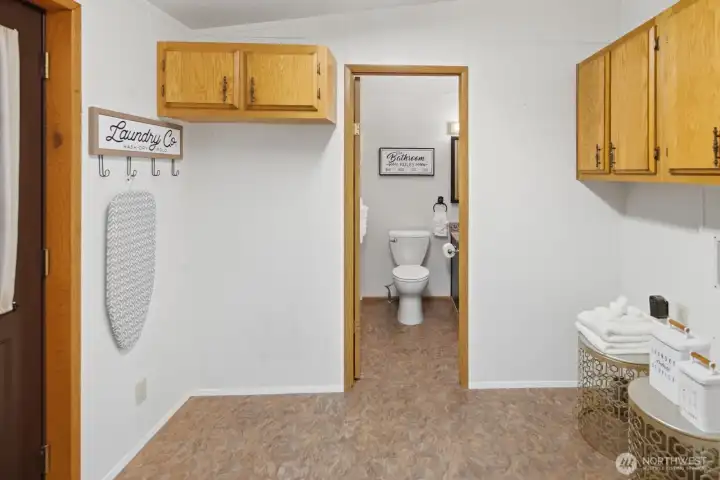Very large laundry room with built-in storage Very large laundry room with built-in storage
