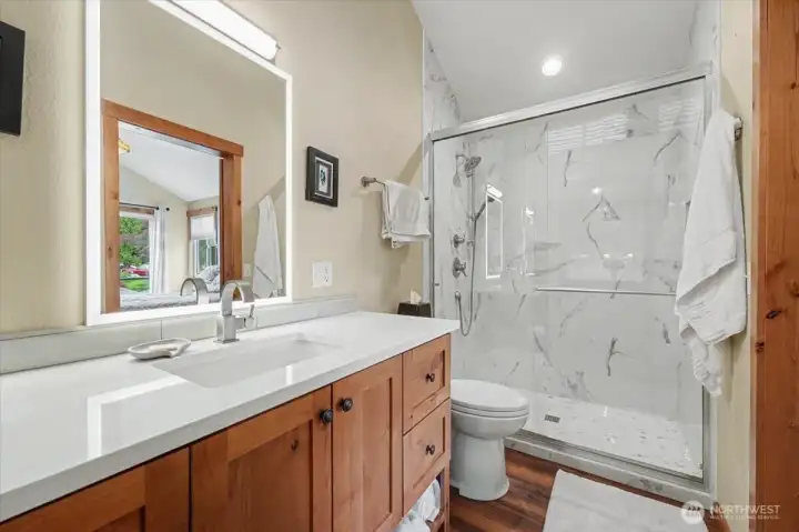 Completely renovated primary bathroom