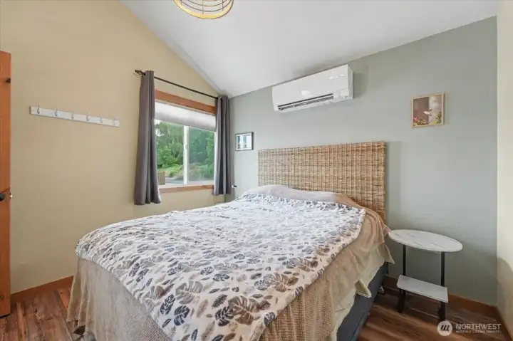 Cozy second bedroom upstairs, complete with its own dedicated ductless split system.