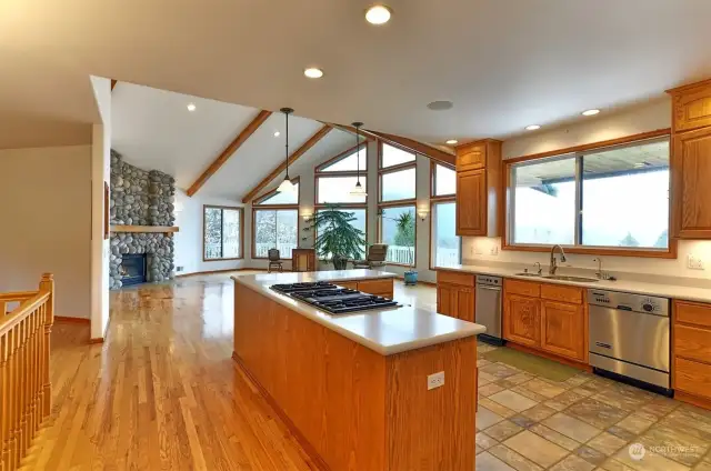 Open concept in the kitchen and living room