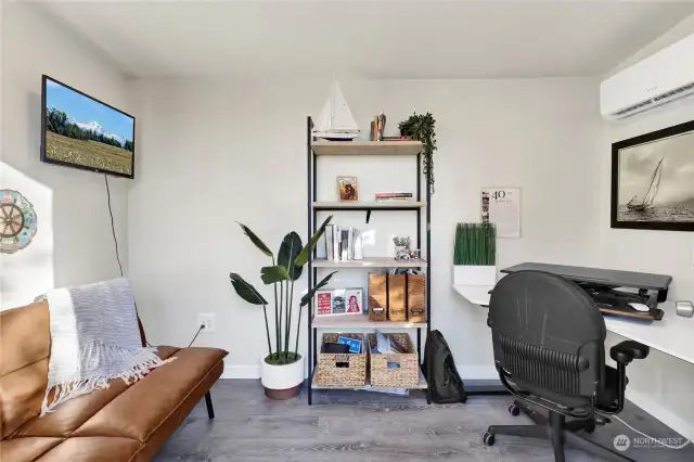 This work from home space is kept comfortable with a mini split system...the homeowner's office...what would you do with this bonus room?