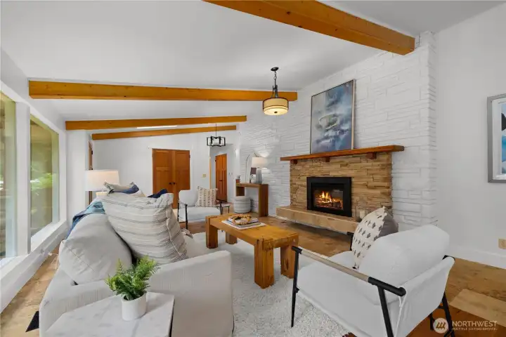 Reverse angle of the main room at the front of the house.