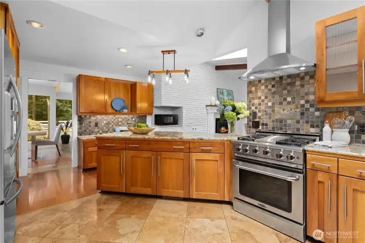 The kitchen is across the hall from the formal dining area at the front of the house.